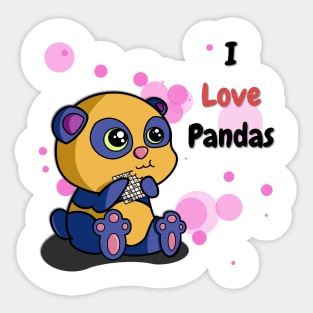 I Love Pandas | Python Dawn Black Sticker